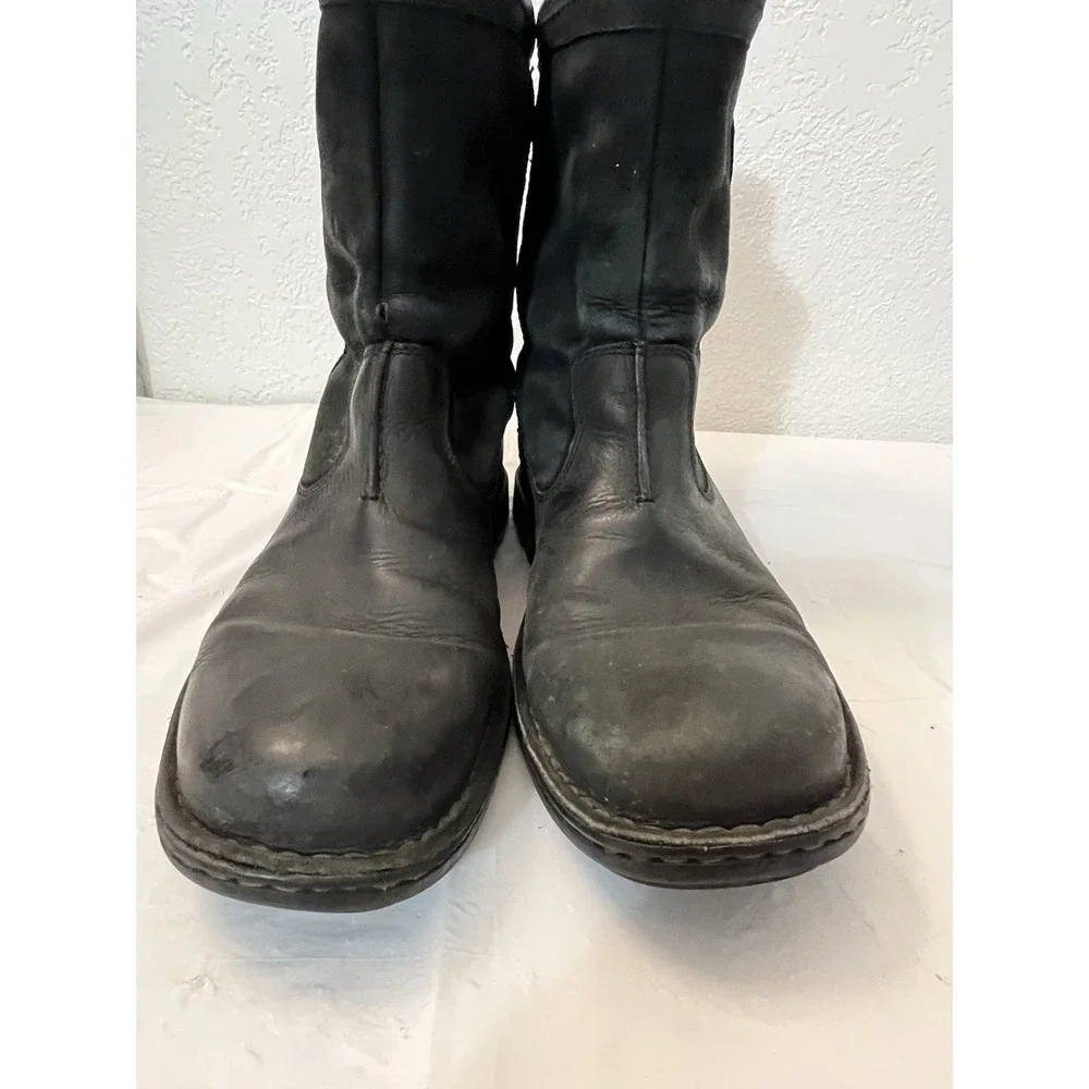 UGG Hartsville Boots Black Leather Suede Waterproof Sheepskin 5626 Mens‎ 11